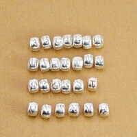 wholesale 925 Sterling Silver 26 English Alphabet Beaded Bracelet Crystal Bead Spacer DIY Stringing Loose Beads Accessories Pendant-P single