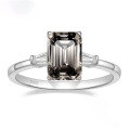 wholesale S925 Sterling Silver 3-Carat Square Emerald Cut Fashion Versatile Moissanite Ring Silver Jewelry-0-10