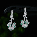 wholesale 925 Silver Amazon Live Same Style 4*6mm Muzo Green Cultivated Emerald Flower Shape 08ct-0-1