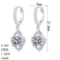 S925 Sterling Silver Moissanite Women's Waterdrop Earrings, Fashionable and Versatile-0-3