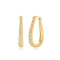 wholesale Brass Metal Hyper Flash Zircon Ear Cuff, Minimalist Exaggerated Earrings For Women,-0-5