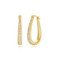wholesale Brass Metal Hyper Flash Zircon Ear Cuff, Minimalist Exaggerated Earrings For Women,-Gold #1