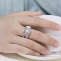 wholesale [925 Silver] Cross-Border New Fashion Trend Beloved Forever Moissanite Diamond Ring for Women, Light Luxury Style Stackable Ring Wholesale-0-1