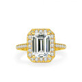 S925 Silver 3ct Emerald-Cut Moissanite Ring for Women-0-0