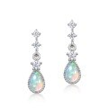 wholesale S925 Silver New Japanese and Korean Light Luxury Style Earrings for Women, Inlaid with Synthetic Opal, Small Batch Design Earrings Wholesale-0-4