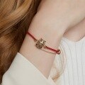 wholesale S925 Sterling Silver New Chinese Style Zodiac Year of the Dragon Lucky Red Rope Coin Bracelet for Women, Small Batch Original Design-0-1
