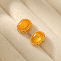 wholesale S925 Gold-Plated Silver with Amber Through-Hole Bead Spacer Bracelet Necklace DIY Jewelry Accessories-0-2