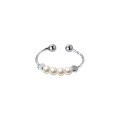 wholesale S925 Sterling Silver Ring Women's Korean Style Fresh and Simple Light Bead Openable Pearl Light Luxury Versatile Niche Retro Hand Jewelry J8224-0-4