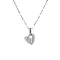 wholesale S925 Sterling Silver Korean Version Ins Minimalist Niche Design Versatile Smooth Heart-shaped Pendant Collarbone Necklace for Women-Platinum