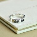 wholesale 925 Sterling Silver Chinese Style Text Wish Blessing Auspicious Words Ring for Women, Vintage Peace and Joy Artistic Adjustable Finger Ring for Men-0-1