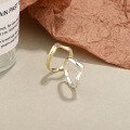 wholesale S925 Sterling Silver Wavy Layered Band Smooth Open Ring For Women, Retro Ins Unisex Niche Index Finger Rings-0-3