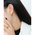 wholesale S925 Sterling Silver Korean Version INS Niche Design Minimalist Versatile Gear Texture Ear Clips for Women-0-3