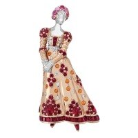 wholesale Gold-plated 925 Silver High-Carbon Diamond Vanjaro Romeo and Juliet Ball Gown Evening Dress Brooch for Women-GRC-Cultivated Ruby 925 Silver