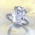 wholesale S925 Sterling Silver New 10*14mm Pear Drop Shape Cross-Border Hot Selling Women's Ring-0-1