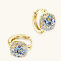 wholesale Silver metal fashion design full moissanite earrings for women, elegant and high-end small square sugar ear hoops, cross-border new product with ear clips-0-2