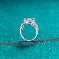 wholesale S925 Sterling Silver 5ct Round Moissanite Ring, Elegant and Sophisticated High-End Wedding Ring-0-3