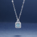 S925 Silver-Plated A-Grade Natural Blue Water Jade Gourd Pendant Necklace-0-4