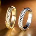 wholesale S925 Sterling Silver Minimalist Engraved Wheat Grain Ring for Women, Versatile, Niche, Elegant, and Brightening-0-0