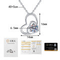 S925 Sterling Silver Moissanite Heart Pendant for Women-0-5