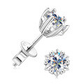 S925 Sterling Silver Square Earrings with Moissanite, Simple and Chic for Commuting-0-6