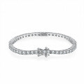 925 Sterling Silver Full Tennis Bracelet Women's 3mm Roman Moissanite-0-2