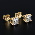 Sterling Silver Square Moissanite Stud Earrings for Women-0-1