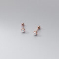 wholesale S925 silver ear studs Korean version minimalist elegant pearl synthetic bead sweet threaded earrings M00349-0-3