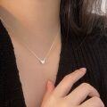 wholesale S925 Sterling Silver New Love Heart Necklace Women Korean Style Delicate Minimalist Fresh Collarbone Chain Trendy-0-2