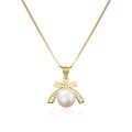 wholesale S925 Sterling Silver Diamond-Encrusted Butterfly Fresh and Sweet Pearl Pendant Women's Elegant Necklace Pendant Wholesale Supply-0-5