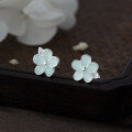 wholesale S925 Sterling Silver Fresh and Sweet Ins Style Designed Synthetic Five-Petal Flower Ear Studs M06669-0-0