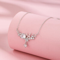 wholesale Sterling Silver Small Designer Ins Style Butterfly Necklace for Women Minimalist Dainty Diamond Pendant Collarbone Chain Birthday Gift-Butterfly Necklace 925 Silver