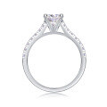 wholesale 925 Sterling Silver Cross-Border Fashion Light Luxury Moissanite Ring, Ins Trendy European and American Best-Seller High-End Feel Women's Ring, Non-Fading-0-4