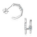 S925 Sterling Silver D-color Moissanite Bow Earrings-0-5