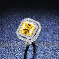 S925 Silver 5ct Moissanite Women's Ring, Fancy Square Tower Setting-0-2