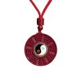 wholesale Metal material, genuine cinnabar Bagua pendant purple gold sand keychain for women's peace necklace, men's pendant for birth year, rotatable-0-4