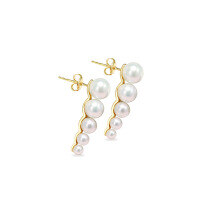 wholesale 14K gold-plated 925 silver light luxury Korean style OL natural freshwater pearl earrings for wholesale-Natural Freshwater Pearl Earrings 925 Silver