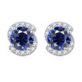 wholesale 925 Sterling Silver European and American Fashion Blue Sapphire Zircon Stud Earrings, Unique Earrings, Pure Silver Earrings, Niche Elegant and Exquisite Wholesale-0-13