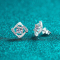 S925 Sterling Silver Moissanite Geometric Swirl Earrings, Minimalist Daily Gift-0-0