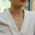wholesale S925 Sterling Silver New Small Ins Stacking Necklace High-End Feel Autumn Winter Moissanite Collarbone Chain-0-3