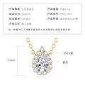 925 Silver 2-Carat Pink Diamond Invisible Necklace Mermaid's Tear Dopamine Pendant-0-67