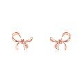 wholesale 18K Rose Gold & 9K Gold New Stylish Cute Sweet Bow Diamond Earrings Women Fashion Moissanite Earrings Ins-0-0