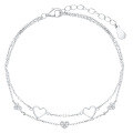 wholesale S925 Sterling Silver Full Pavé Zirconia Hollow-Out Heart Bracelet, Fresh and Sweet Niche Design Valentine's Day Gift Bracelet-0-0