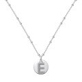 wholesale S925 Sterling Silver Cross-Border Necklace with Unique Design, Niche Luxury Round Pendant Featuring Letter and Diamond Inlay, Exquisite and Sophisticated Collarbone Chain-0-9