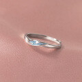wholesale S925 Sterling Silver Resin Blue Ring Ins Style Minimalist Design Elegant and Sophisticated Jewelry R01077-0-0