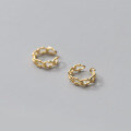 wholesale S925 silver hollow-knit bean chain earrings for non-pierced ears G8425-0-2