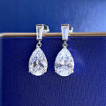 wholesale S925 Sterling Silver New Drop Pear-shaped Stud Earrings Simulated Diamond Hot-selling Export Style-0-2