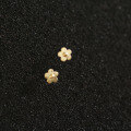 wholesale 9K solid gold minimalist tiny floral stud earrings in Japanese and Korean style-0-0