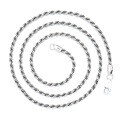 wholesale S925 Sterling Silver Vintage Antique Finish European and American Engraved Twist Chain Choker Necklace DIY Single Pendant Chain-0-4