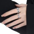 wholesale S925 Sterling Silver Smooth Wide Rope Knot Ring Women Minimalist Style Small Personality Ins-0-2