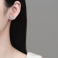 S925 Sterling Silver Full Moissanite Butterfly Earrings-0-2